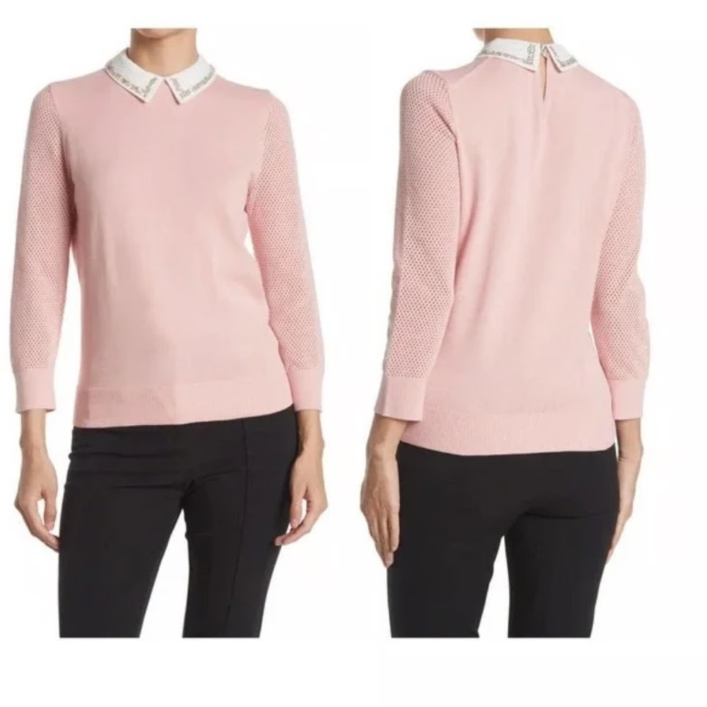 Ted Baker London Light Pink Crew Neck Sweater